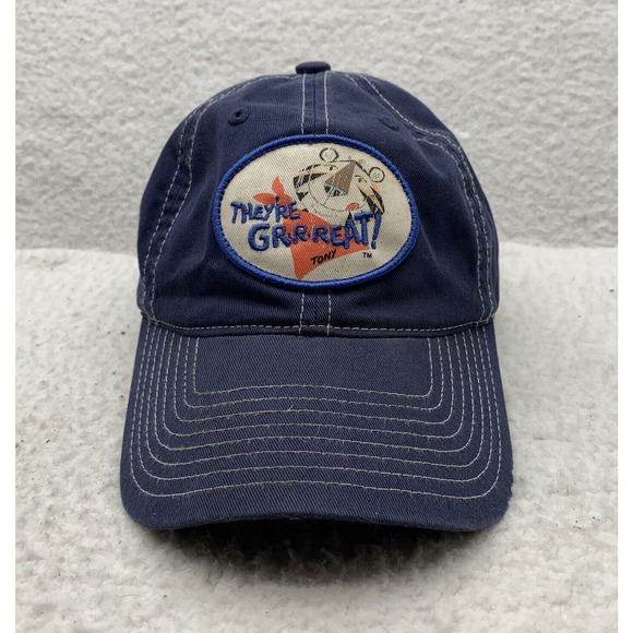 VTG Tony the Tiger Baseball Hat Mens Hook Loop OSFM Blue Kellogs Frosted Flakes - Picture 1 of 9